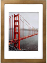 AIFUSI Solid Wood Picture Frame, 8X11.5 Photo Frame with Mat 4A Letter Size Decorative Poster Document Frame Desktop Tabletop Display/Wall Mount - 1 Pack